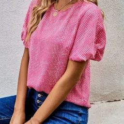 Stylecast X Slyck Printed Puff Sleeve Top image 3