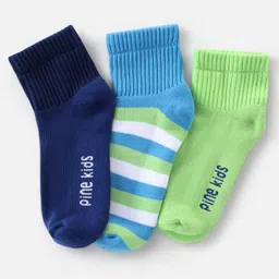 Pine Kids Cotton Elastane Ankle Length Silvadur Antimicrobial Socks  Pack of 3 (Colour & Design May Vary)-picture-15