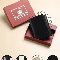 SAMTROH Men Leather Three Fold Wallet image 4