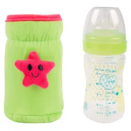 Mittenbooty Baby Broad Neck Bottle Cover for feeding Bottle upto 260 ml & 330 ml Feeding Bottle with Motif -Green image 3