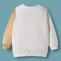 Mark & Mia Cotton Full Sleeves Winter Wear Sweatshirt & Joggers Set with Animal Applique - Cream & Offwhite image 3