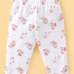 ToffyHouse Cotton Knit Half Sleeves Top & Leggings Set With Unicorn Print - Sky Blue image 4