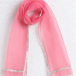 The Magic Wand Woven Half Sleeves Floral Embroidered & Gota Lace Embellished Kurti Sharara With Dupatta Set - Aqua Blue image 5