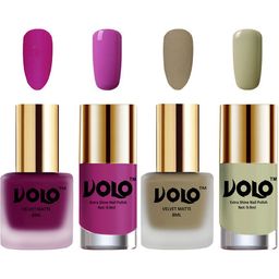 VOLO Set Of 4 Velvet Matte & Extra Shine Nail Polish - 8 ml Each - 14 - 37 - 35 - 40-picture-24