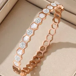 Jewels Galaxy Rose Gold-Plated Crystals Studded Bangle-Style Bracelet-picture-20