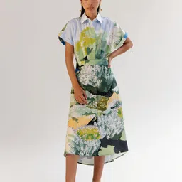 NOIB Tropical Print A-Line Midi Dress image 4