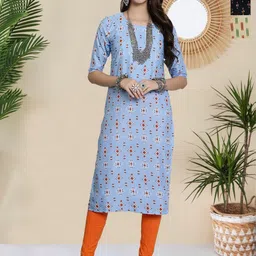 HERE&NOW Women Pack Of 3 Ethnic Motifs Printed Straight Kurtas-picture-52