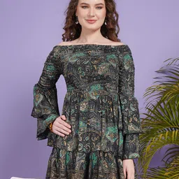 Boholyfe Women Luna Fernie Smocked Boho Mini Dress-picture-32