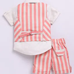 LITTLE COLLARS Boys Striped Coat with Shorts image 3