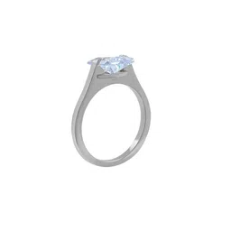 Saizen Sterling Silver Rhodium Plated CZ Stone Studded Finger Ring image 5
