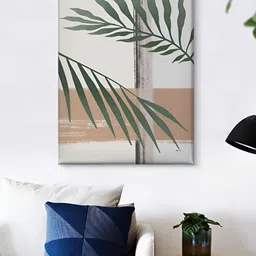 Livin'luxe Off White & Brown Palm Leaf Canvas Wall Art image 2
