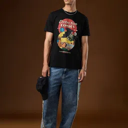 The Souled Store Men Batman Graphic Printed Round Neck Pure Cotton T-shirt image 2