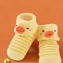 Yellow Bee Infant Boys Patterned Non-Slip Ankle Length Socks image 1