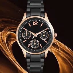 Gopal Shopcart Unisex Embellished Stainless Steel Bracelet Style Analogue Watch NK 317RG-picture-31