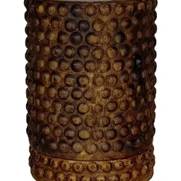 LASAKI Bubble Brown Ceramic Handmade Large Planter With Plate image 5