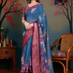 PAMPER YOURSELF Floral Handloom Saree-picture-34
