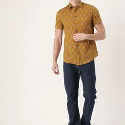 SAY Men Classic Spread Collar Ethnic Motifs Printed Cotton Casual Shirt-picture-38