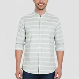 Vida Loca Men Smart Slim Fit Horizontal Stripes Striped Casual Shirt-picture-23