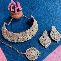 VATSALYA creation Rose Pink Jewellery Set image 1