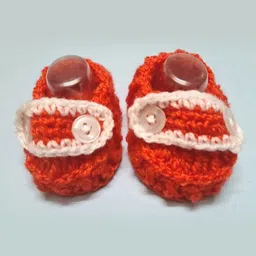 Knits & Knots Solid Color Booties - Orange & White-picture-14