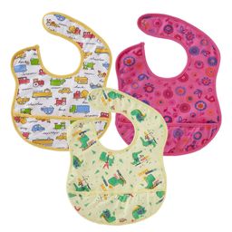 babywish Food Catcher Printed Bib Pack of 3 - Yellow, Pink, Orange-picture-21