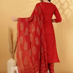 Anouk Mirage Women Ethnic Motifs Embroidered Regular Sequinned Kurta with Palazzos & With Dupatta image 5