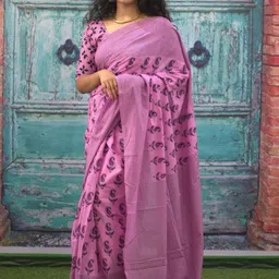 Moda Rapido Paisley Pure Cotton Ikat Saree-picture-23