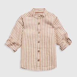 mothercare Boys Band Collar Vertical Striped Casual Shirt-picture-15