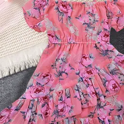 Billion Floral Print Georgette Fit & Flare Midi Dress image 2