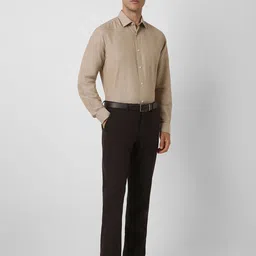 Van Heusen Men Spread Collar Solid Linen Formal Shirt image 3