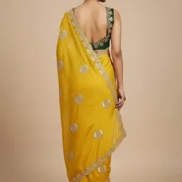 KALINI Embellished Embroidered Pure Georgette Heavy Work Saree image 2