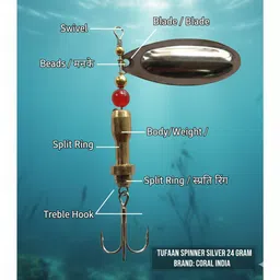 coral india Spinner Bait Brass Fishing Lure image 3
