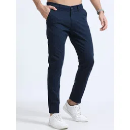 U.S. PITCHERS Men Cotton Slim Fit Low-Rise Chinos Trousers image 4