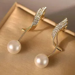 TheVineGirl Gold-Plated Pearls Beaded Drop Earrings-image-46