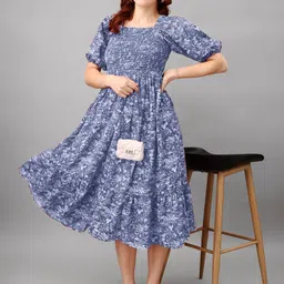 Krunal Raiyani Women Floral Printed Fit & Flare Midi Dress-picture-26