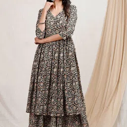 GoSriKi Floral Printed Anarkali Kurta With Palazzos-image-31