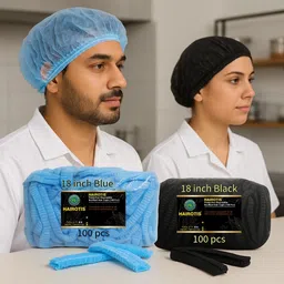 hairotis Disposable Hair Caps Blue Black Combo for Hospital Food Restaurant Kitchen Hotel Cooking Chef Hat-picture-30