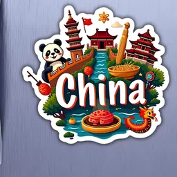 GIFTODAY White & Brown China Printed Fridge Magnets image 2