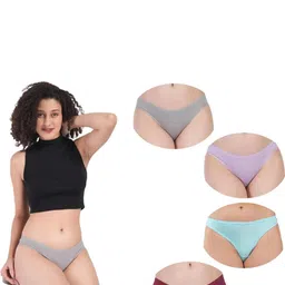 ORLIZEA Pack of 4 Women Low-Rise Cotton Blend Thongs-picture-32