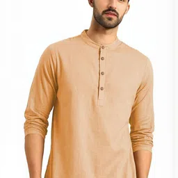 Edin Men Solid Cotton Kurtas-image-69