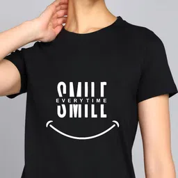 HESHA Typography Printed Round Neck Short Sleeves Pure Cotton T-shirt image 2