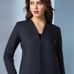 TAHVO Notched Lapel Long Sleeves Front Open Blazer-picture-13