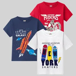 KUCHIPOO Boys 3 Printed Applique T-shirt image 1