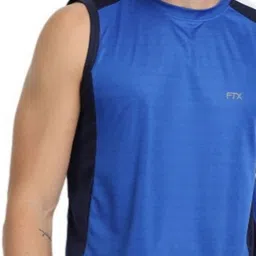 FTX Pack Of 4 Colourblocked Round Neck Sleeveless Dri-FIT Regular Fit Gym T-shirt image 4