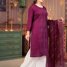 Muhuratam Girls Cotton A-Line Kurtas-image-90