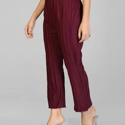 QOSHA Women Mid-Rise Wide Leg Trousers image 4