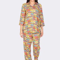 BAESD Abstract Printed Shirt With Trousers Co-Ords-image-95