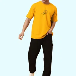 AUSK Typography Printed Round Neck Cotton Oversized T-shirt image 5