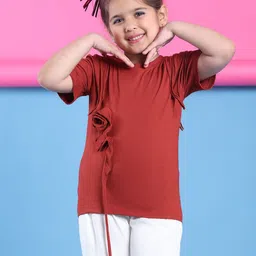 Baawri Girls Solid Tie-Ups Round Neck Top-picture-17