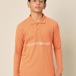 Technosport Boys Typography Printed Polo Collar Pockets Slim Fit T-shirt-picture-10